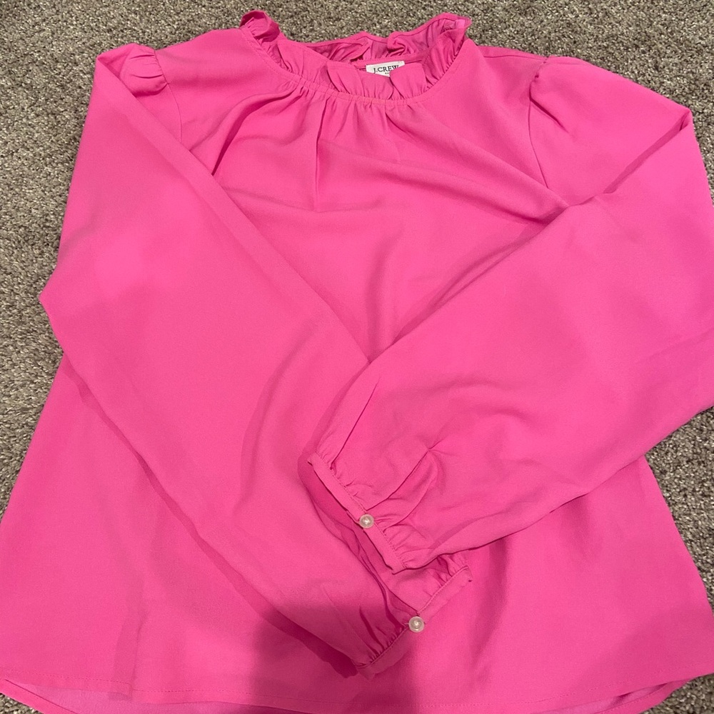 Ruffle Neck J Crew Top